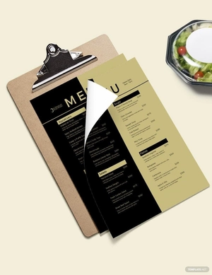 Blank Dinner Menu Template
