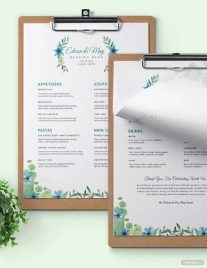 Choice Wedding Menu Template