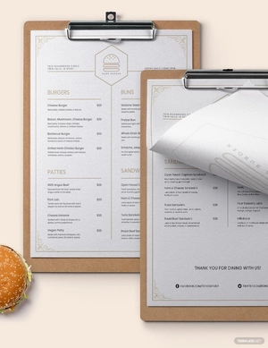 Classy Classic Burger Menu Template