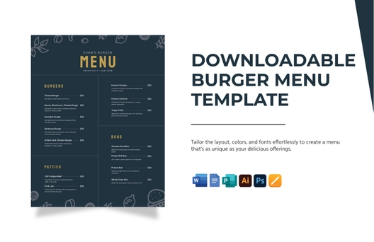 Downloadable Burger Menu Template