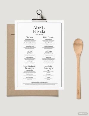 Elegant Wedding Menu Template