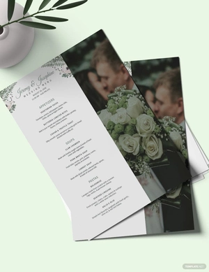 Family Style Wedding Menu Template
