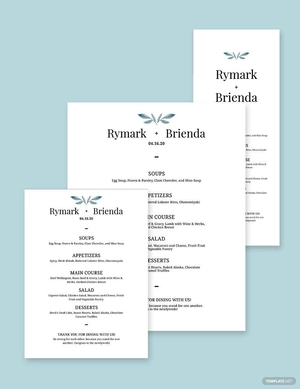 Simple Wedding Menu Template