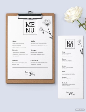 White Wedding Menu Template