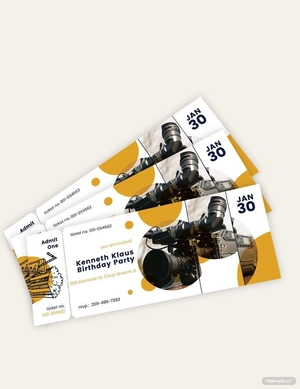 Movie Birthday Ticket Template