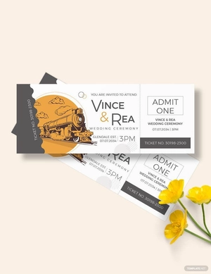 Train Wedding Ticket Template