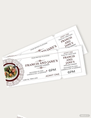 Wedding Dinner Ticket Template