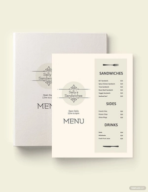 Blank Sandwich-Sub Menu Template