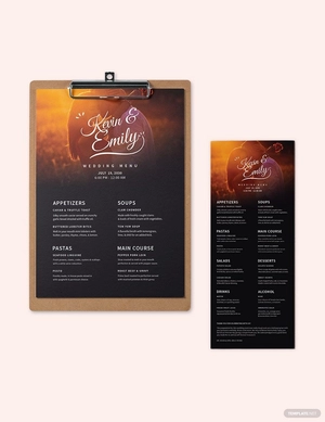 Romantic Wedding Menu Template