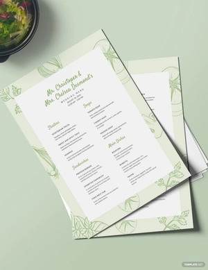 Vegetarian Wedding Menu Template
