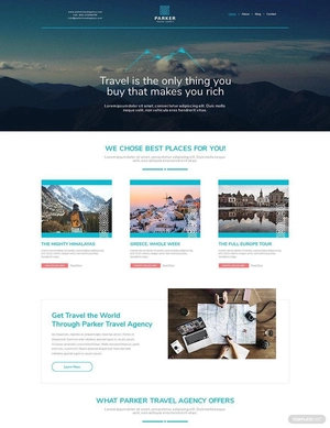 Travel Agency PSD Landing Page Template