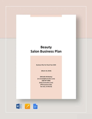 Beauty Salon Business Plan Template Beauty Salon Business Plan Template