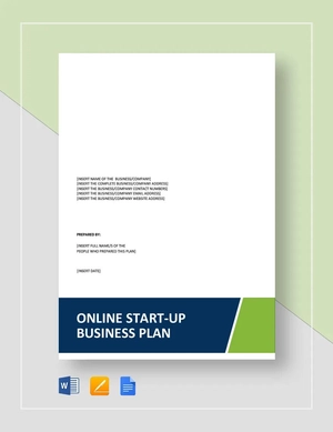 Business Plan Template for Online Start-Up
