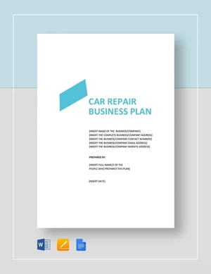 Car Repair Business Plan Template