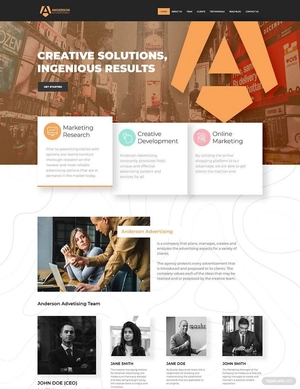 Advertising Agency PSD Landing Page Template