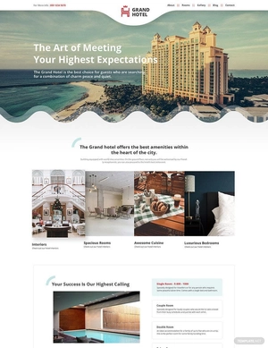 Hotel PSD Landing Page Template