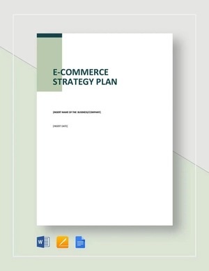 E-Commerce Strategy Plan Template E-Commerce Strategy Plan Template