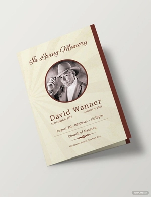 Obituary Bi-Fold Brochure Design Template