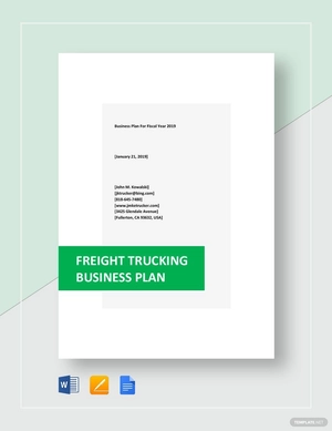 Freight Trucking Business Plan Template Freight Trucking Business Plan Template