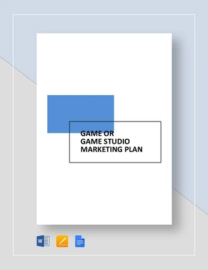 Game or Game Studio Marketing Plan Template