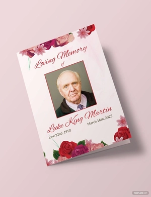Floral Obituary Bi-fold Brochure Template