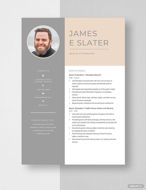 Beach Attendant Resume