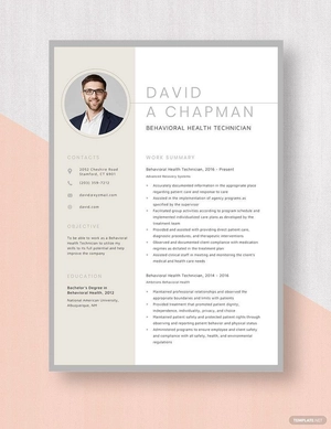 Behavioral Health Technician Resume
