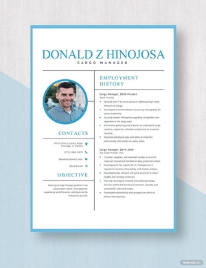 Cargo Manager Resume