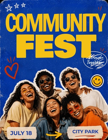 Free Colorful Community Event Flyer Template to Edit Online