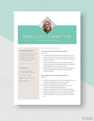 Church Choir Director Resume