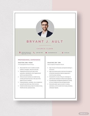 Church Clerk Resume