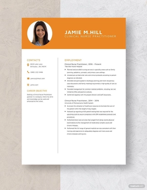 Clinical Nurse Practitioner Resume