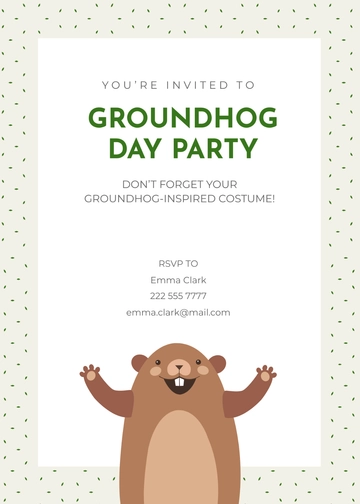 Free Groundhog Day Party Invitation Template to Edit Online