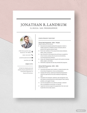Clinical SAS Programmer Resume