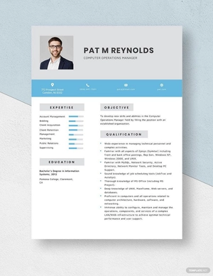 Computer Operations Manager Resume