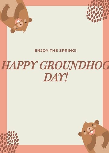 Free Official Groundhog Day Card Template to Edit Online
