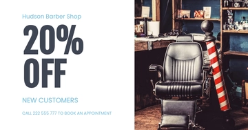 Free Barber Shop Facebook Ad Template to Edit Online