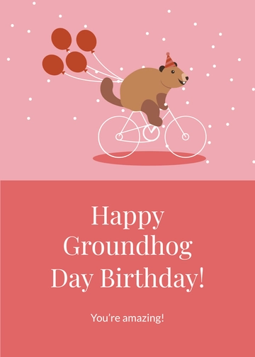Free Groundhog Day Birthday Card Template to Edit Online