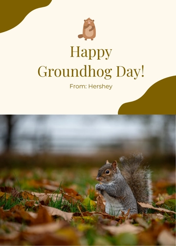 Free Groundhog Day Photo Card Template to Edit Online