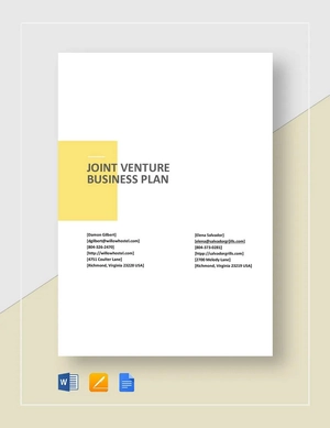 Joint Venture Business Plan Template