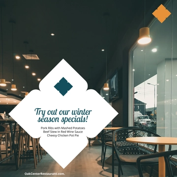 Free Restaurant Menu Linkedin Post Template to Edit Online