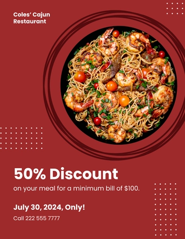 Free Restaurant Discount Flyer Template to Edit Online