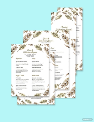 Function Wedding Menu Template