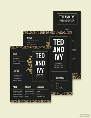 Hotel Wedding Menu Template