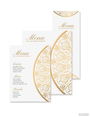 Indian Wedding Menu Template