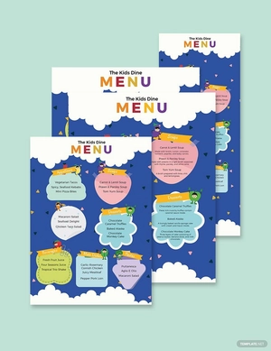 Kids Dinner Menu Template