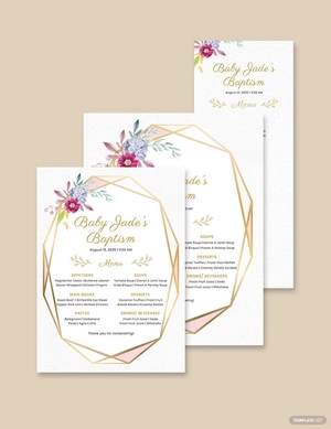 Luncheon & Lunch Baptism Menu Template