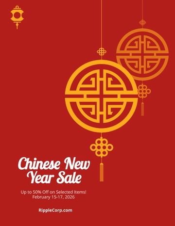 Free Chinese New Year Sale Flyer Template to Edit Online
