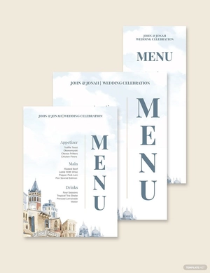 Mediterranean Wedding Menu Template