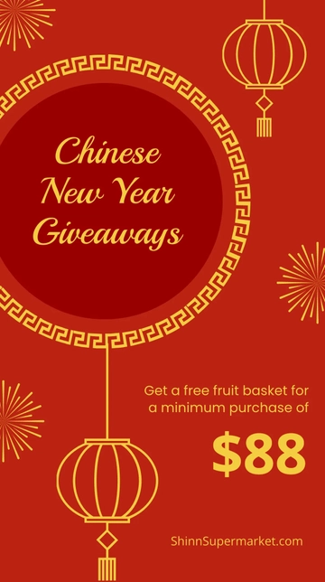 Free Chinese New Year Giveaway Instagram Story Template to Edit Online